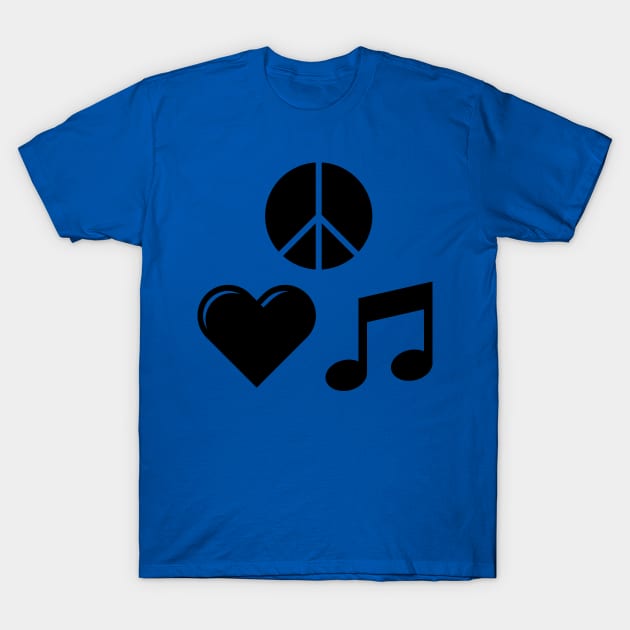 Peace, Love, & Music T-Shirt by TerryNotez